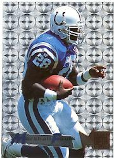 1995 Metal Silver Flashers #15 Marshall Faulk (12-II1-NFLCOLTS)