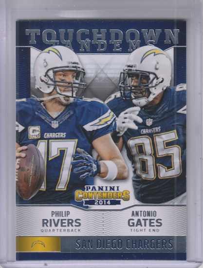 2014 Panini Contenders Touchdown Tandems #15 Philip Rivers Antonio Gates (10-II1-NFLCHARGERS)