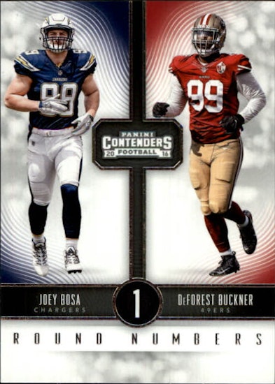 2016 Panini Contenders Round Numbers #5 DeForest Buckner Joey Bosa (12-II1-NFLCHARGERS+NFL49ERS)