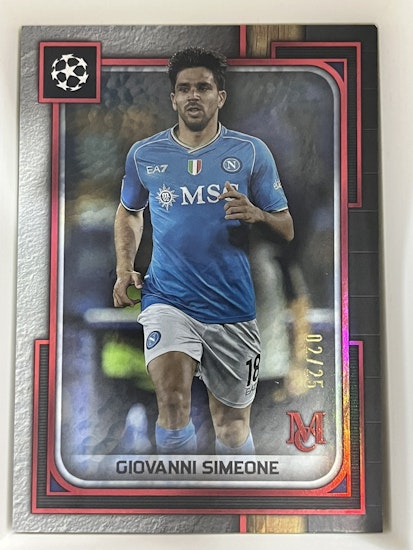 2023-24 Topps Museum Collection UEFA Champions League Ruby #88 Giovanni Simeone (60-II9-SOCCERNAPOLI)