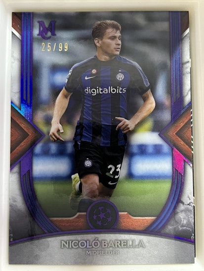 2023-24 Topps Museum Collection UEFA Champions League Amethyst #68 Nicolo Barella (60-II14-SOCCERINTER)