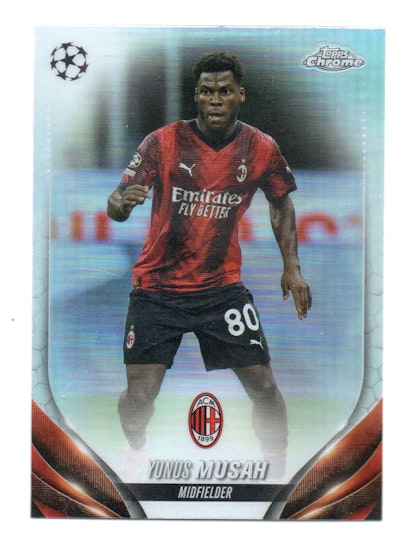 2023-24 Topps Chrome UEFA Club Competitions Refractors #89 Yunus Musah (15-JJ2-MILAN)