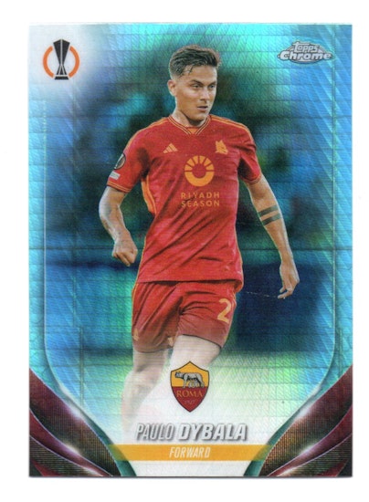2023-24 Topps Chrome UEFA Club Competitions Aqua Prism Refractors #128 Paulo Dybala (25-HH15-SOCCERROMA)