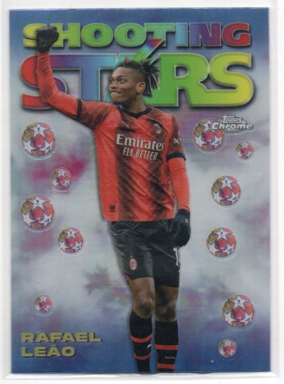 2023-24 Topps Chrome UEFA Club Competitions '98 Topps Chrome Shooting Stars #981 Rafael Leao (20-JJ2-MILAN)