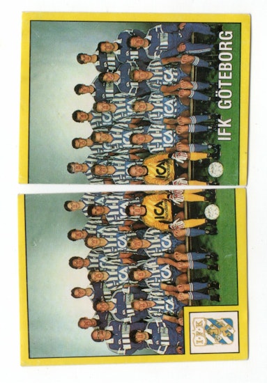 1991 Panini Serieförlaget Kexchoklad #74 + 75 IFK Göteborg (20-GG2-SOCCERIFKGOTEBORG)