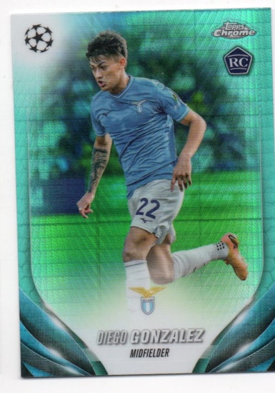 2023-24 Topps Chrome UEFA Club Competitions Aqua Prism Refractors #125 Diego Gonzalez (20-KK8-LAZIO)