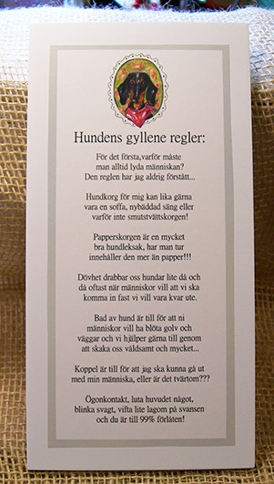 Tavla, Hundens gyllene regler