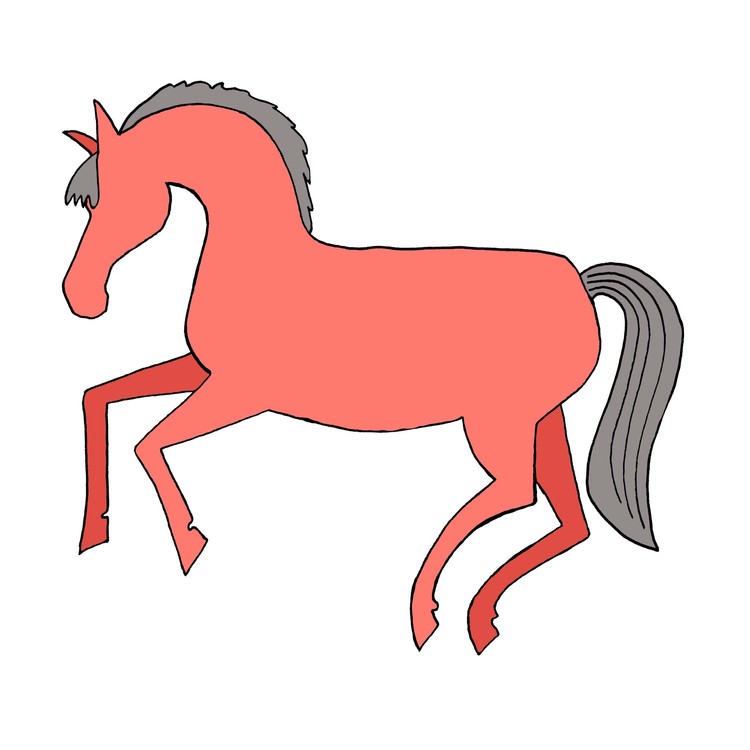kort inkl kuvert med rosa häst