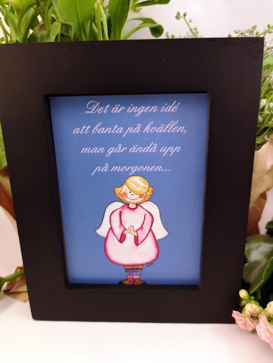 Tavla, ängel blå