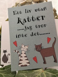 Vykort, katter i pastell