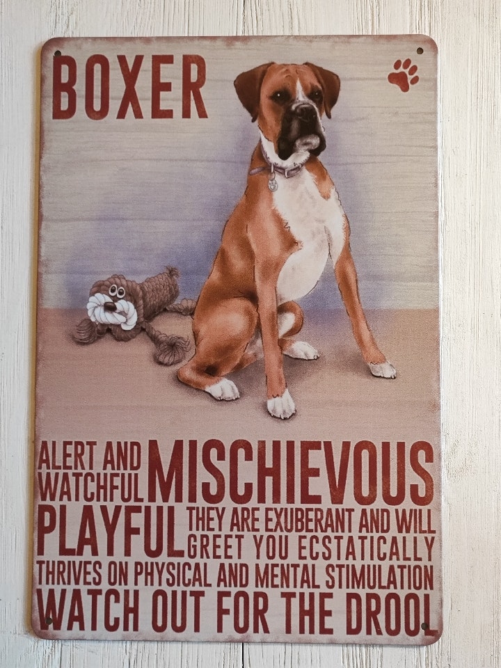 Plåtskylt, boxer