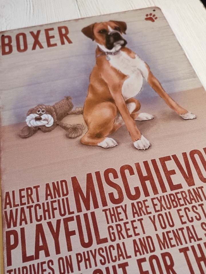 Plåtskylt, boxer