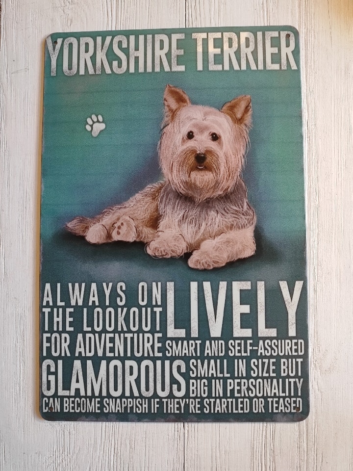 Plåtskylt, Yorkshire terrier