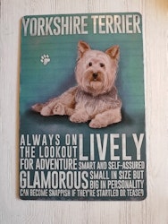 Plåtskylt, Yorkshire terrier