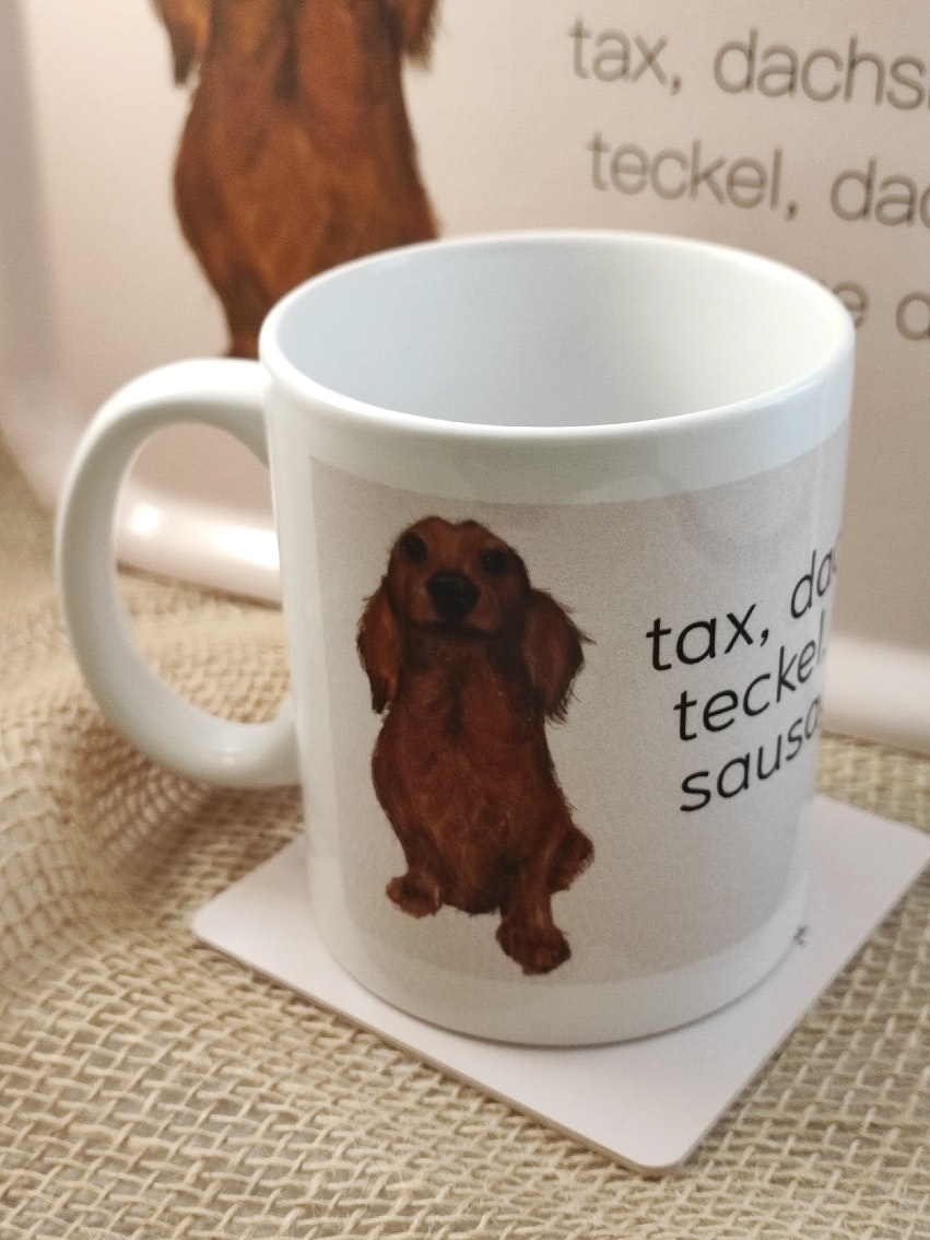 Mugg, långhårig tax