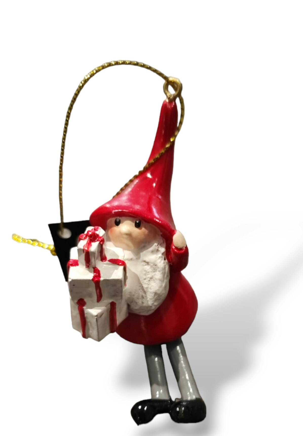 Tomtesson, hängande med julklappar