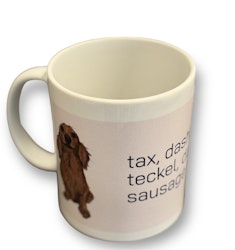 Mugg, långhårig tax