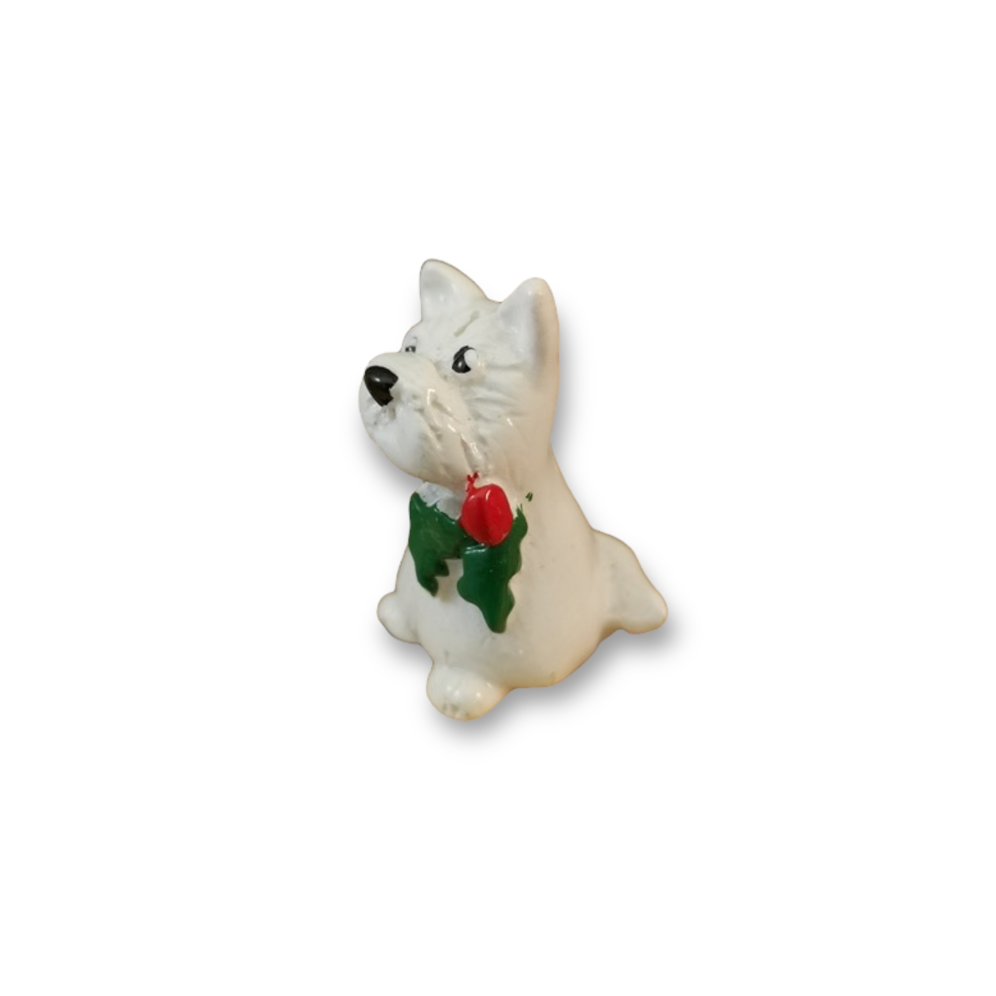 Julhund, vit hund liten