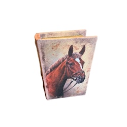 Liten boklåda, brun häst