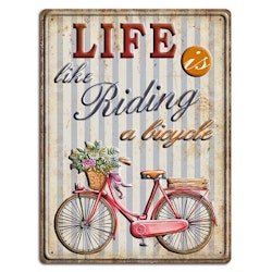 Plåtskylt, Life is like riding a bike