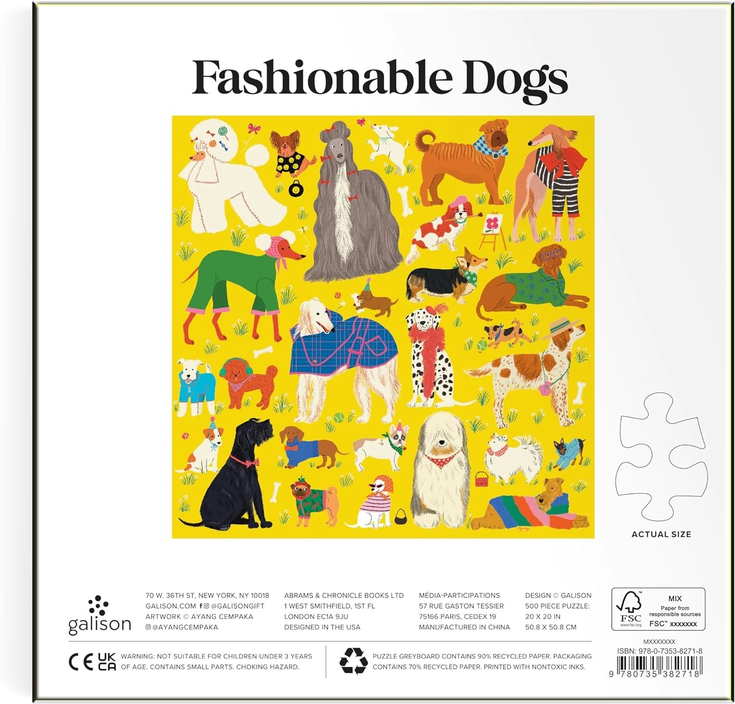 Pussel, Fashionable Dogs 500 bitar