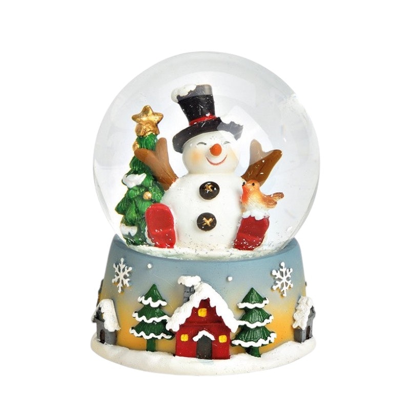 Snöglob, snögubbe med julgran