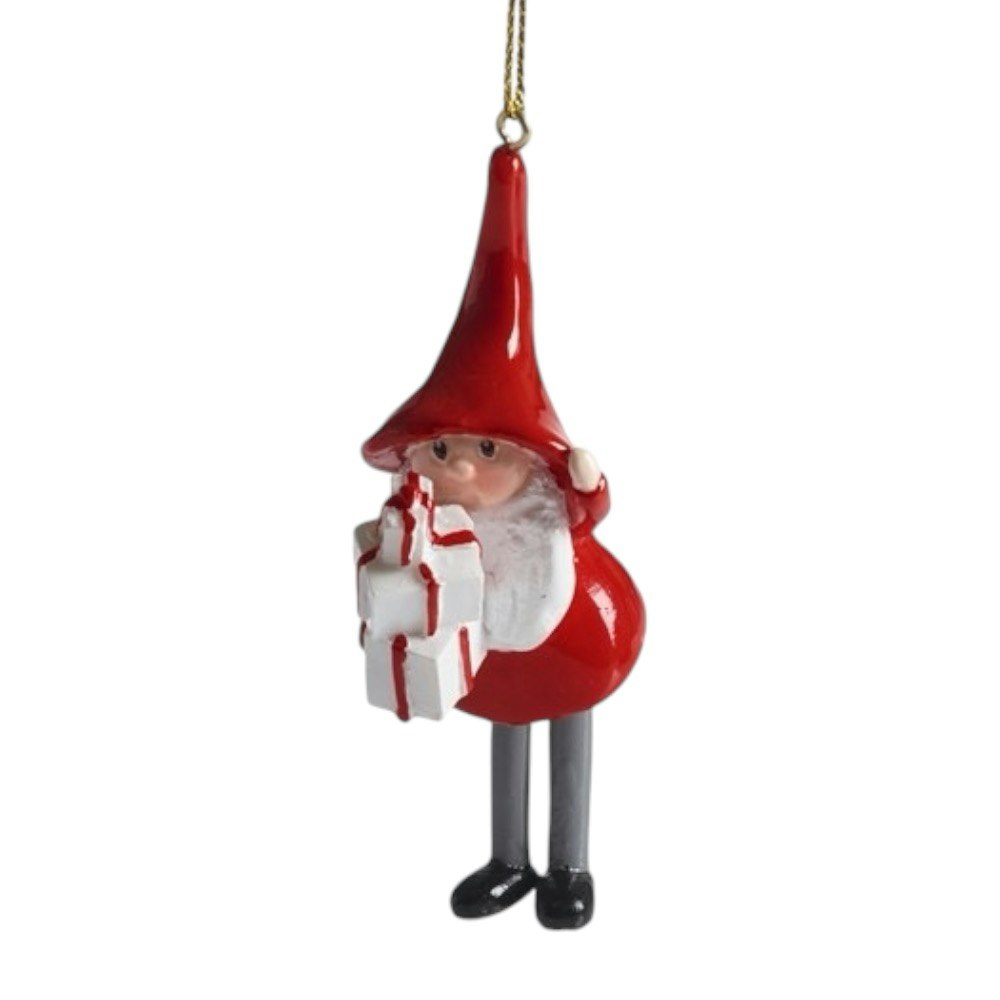Tomtesson, hängande med julklappar