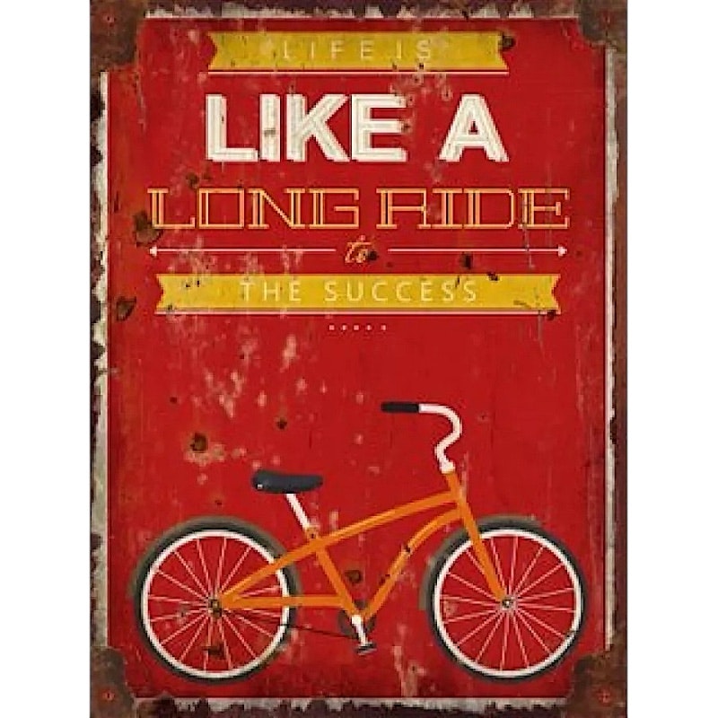 Träskylt "Life is like a long ride...."