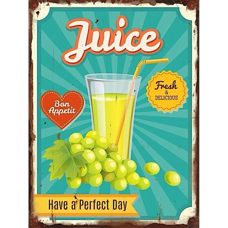 Träskylt "Juice have a perfect day"