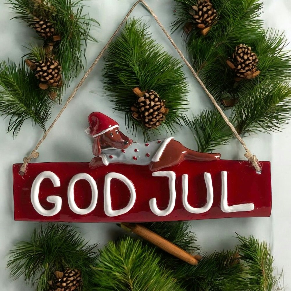 GOD JUL-skylt taxen Dusty