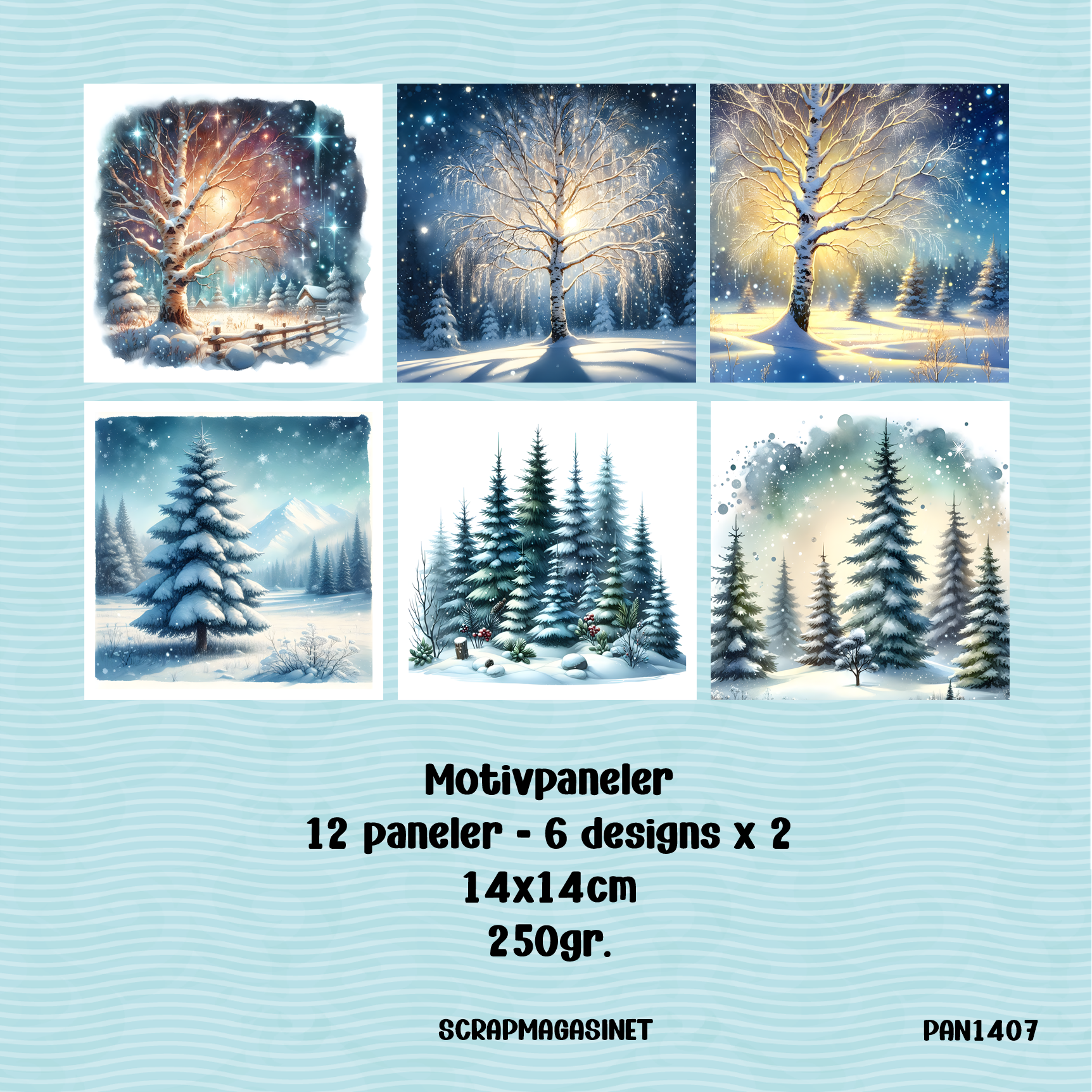 Paneler 1407 - Pakke med 12 paneler i 14x14cm