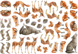 Papirfigurer - Woodland ass størrelse
