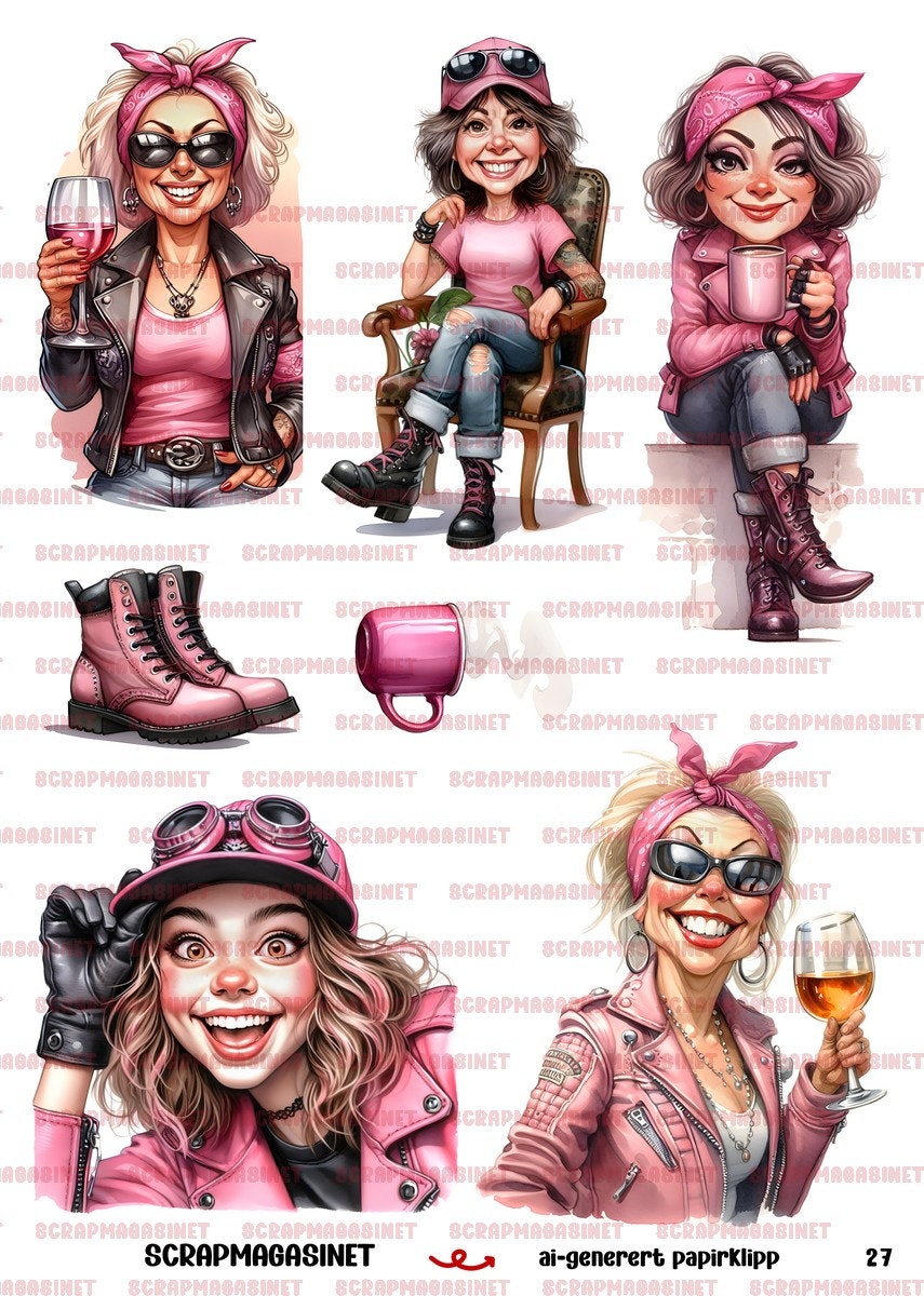 Papirklipp 27 - Pink Ladies