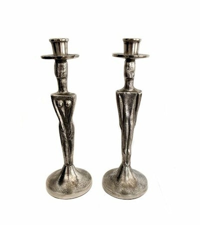 Woman Candlestick Silver