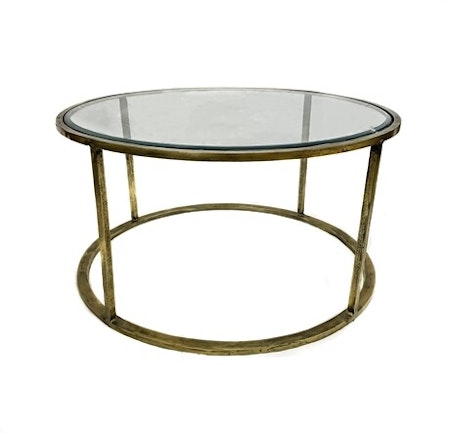 Runt Soffbord Antik Guld