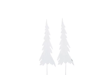 Julgran/Stick Metall Vit