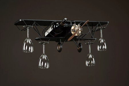 Flygplan Glas/Flaskhållare Metall