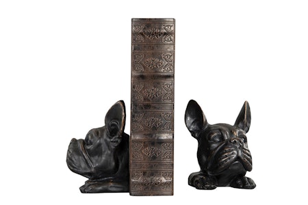 Bokstöd/Bulldog Svart/Brun