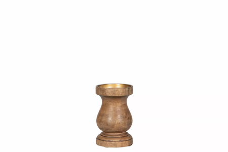 Ljusstake Blockljus Trä Brun