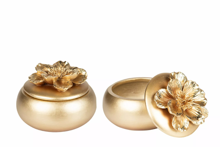 Ask Blomma Guld Poly