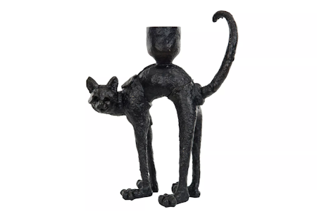 Ljusstake Katt Svart/Brun Poly