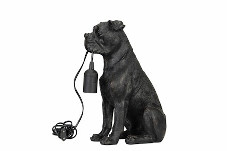 Bordslampa Hund Svart/Brun Poly