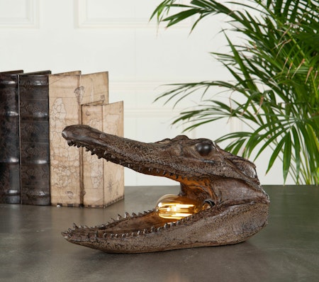 Lampa Krokodil Brun Poly