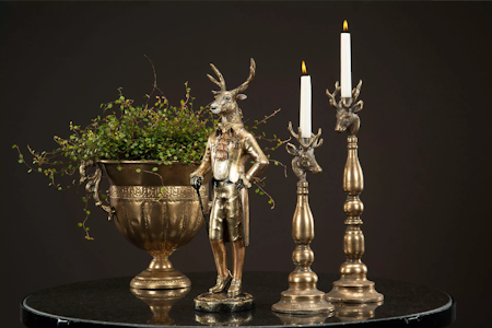 Staty Hjort Mörkguld Poly