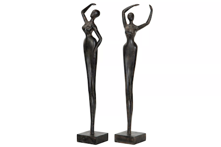 Staty Kvinna Brun Mix Poly