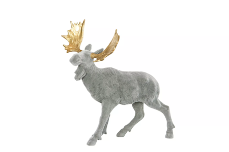 Älg Grå Velvet Poly