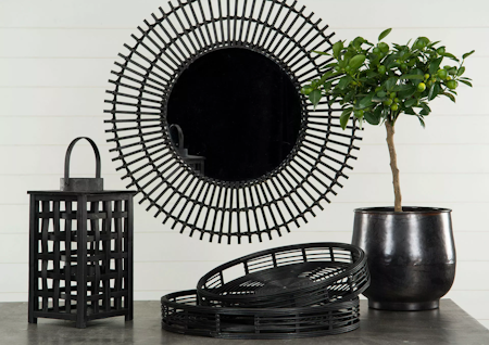 Spegel Moon Bambu Svart
