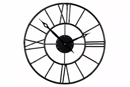Klocka Metall Bambu Svart