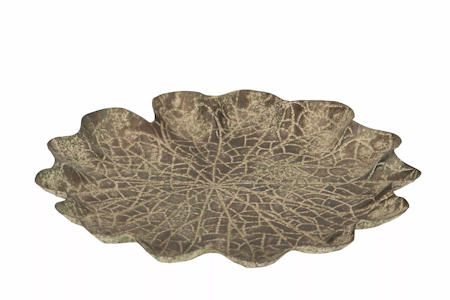 Fågelbad Blad Metall Grön