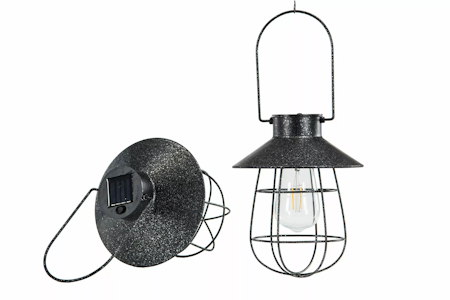 Lampa/Solcell Häng Svart Ant